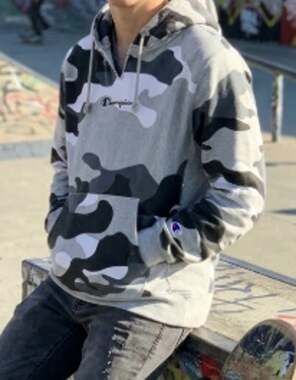 Champion Reverse Weave Camo Hoodie sz M